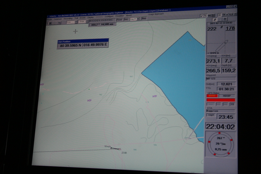 Farthest north at 80.38, only 579 miles to North Pole