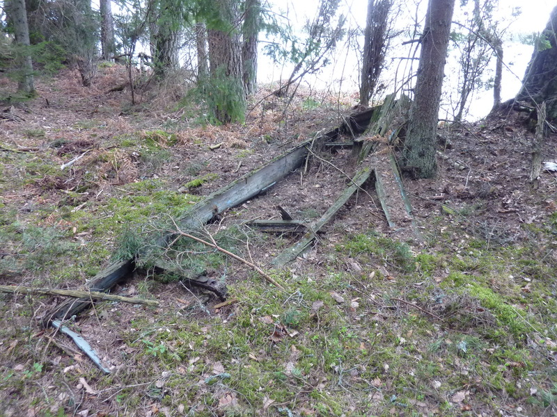 The remains of a rowboat