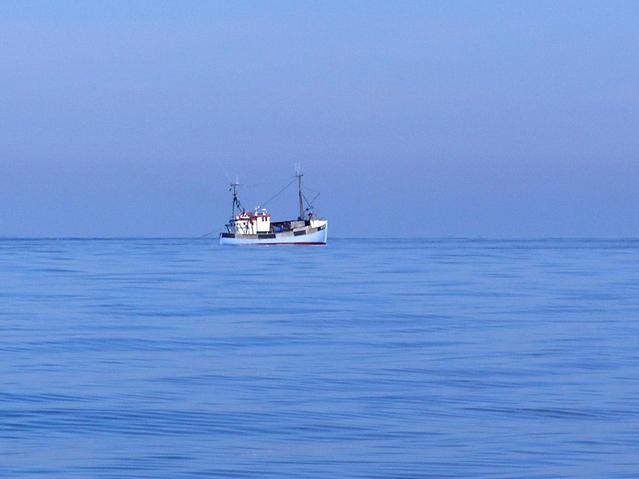 Danish trawler passing near the point