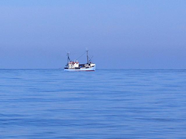 Danish trawler passing near the point
