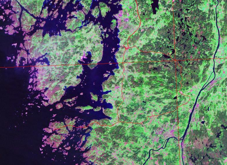 Satellite image with track log