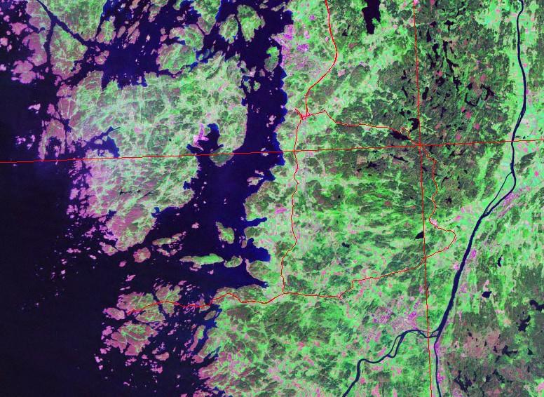 Satellite image with track log