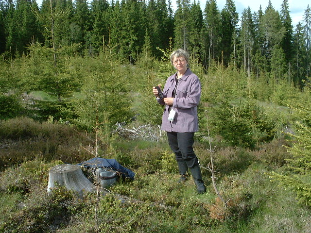 My wife at the confluence point