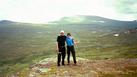 #5: Me to the right and Mats to the left on the confluence point. Note the reindeer horns that we found.