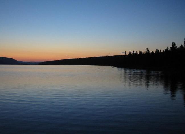 Midnight view from end point at Laisvallsby