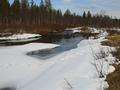 #8: Merasjoki, just south of winter road crossing it. Reindeer tracks on snow