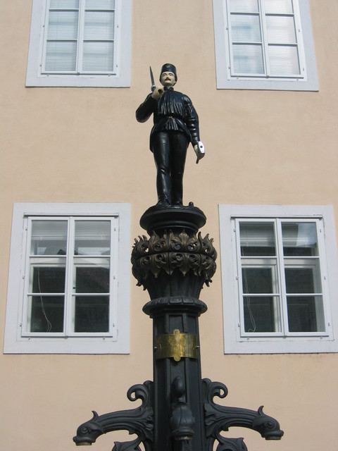 Fountain with Miner Statue