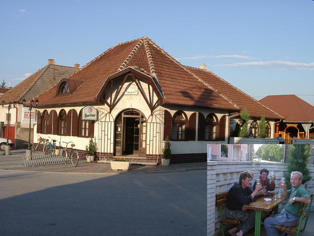 A local beer garden with local guests