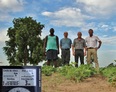 #5: Jean-Luc, Joost, Philippe and the owner (right to left), and the GPS