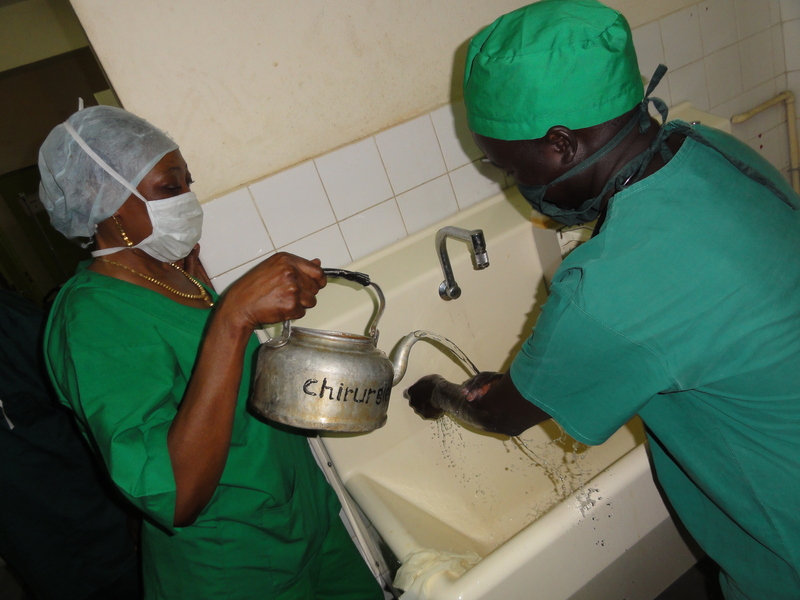 Surgical hand washing - Chadian style!