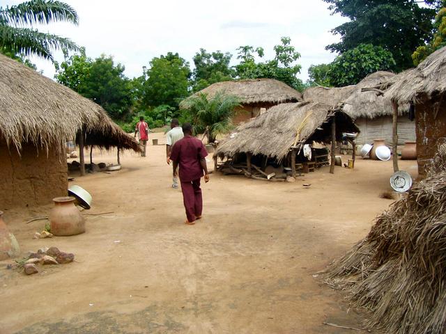 Crossing a village