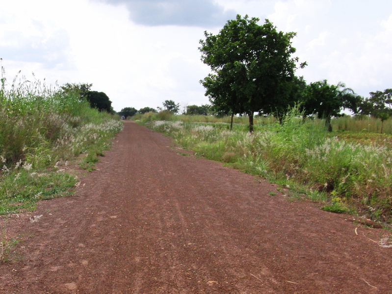 Gravel road after grader works