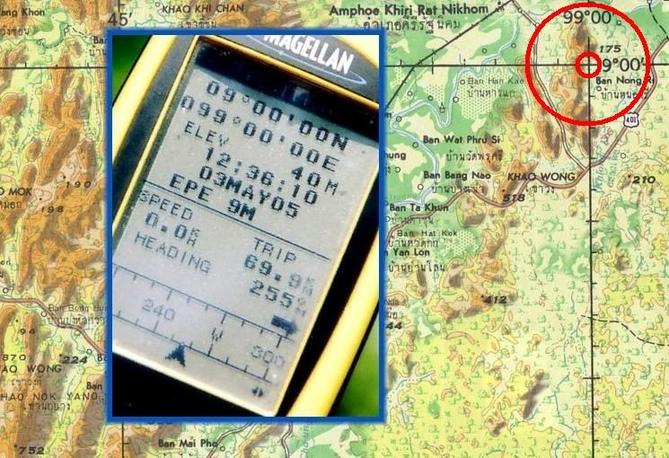 GPS reading and army map