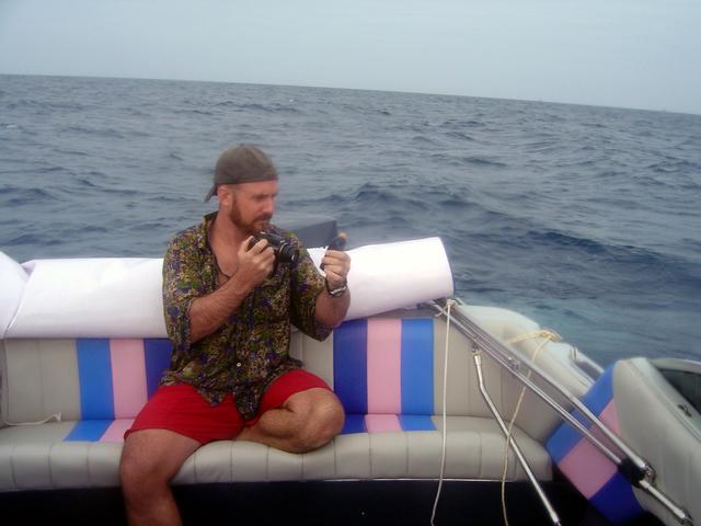 Doug waiting, with camera ready, to zero out