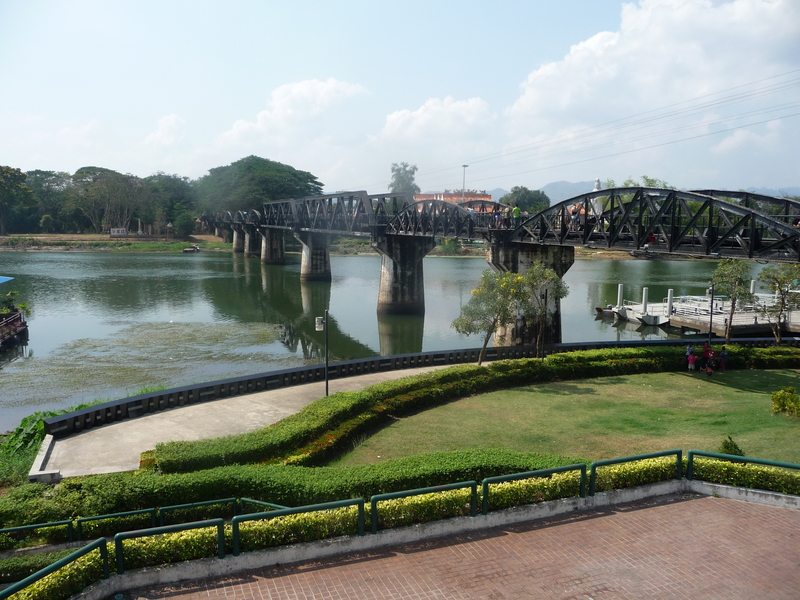 The 'Bridge Over the River Kwai' in our launching off town, Kanchanaburi