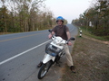 #5: Greg on his motorcycle while we were heading down the first 100km of highway.