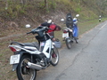 #6: Our 2 motorcycles and Jason packing repacking his bags because they were falling off.