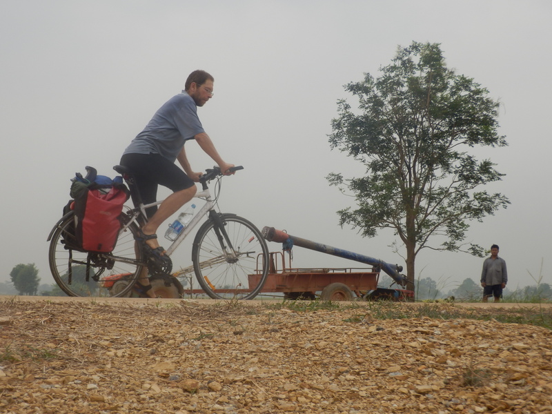 Cyclist, Mobile Pump and Farmer