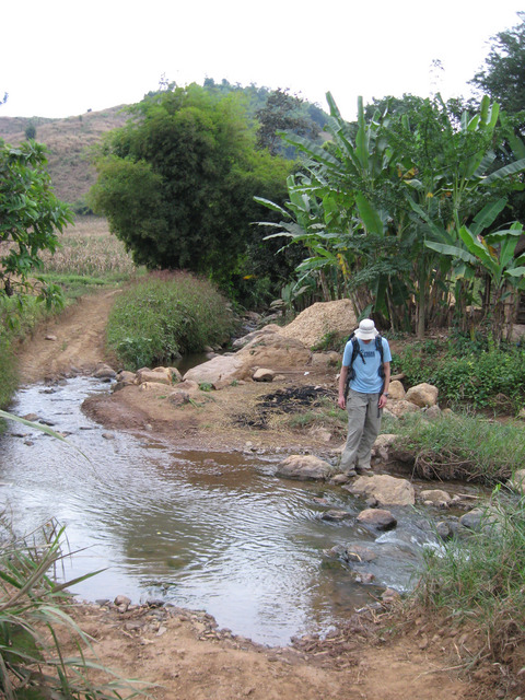 One of several creek crossings while hiking towards the cp