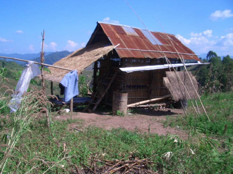 The cottage with dried corn