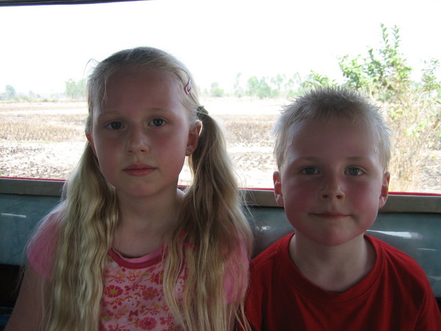 Young visitors: Caroline, 7 yrs. and Paul, 5 yrs.