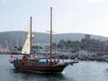 #6: A typical Turkish "Güllet" with Bodrum castle in the background