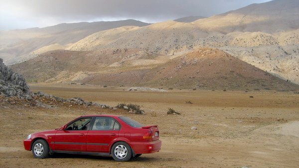 Our car from camping point, Çimiköy plateau house