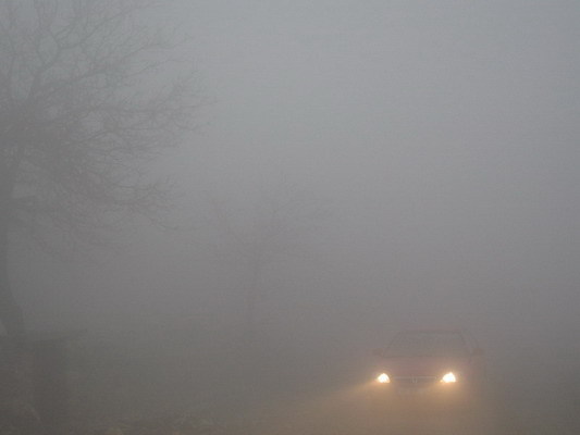 Our car in the fog