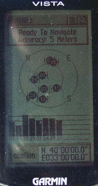 GPS reading of 40N 33E intersection point in Tatlar region