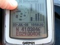 #2: GPS reading north of the Confluence, on the Bosphorus.