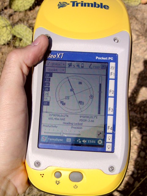 Position (accuracy at this moment around 3 m), height and satellite geometry