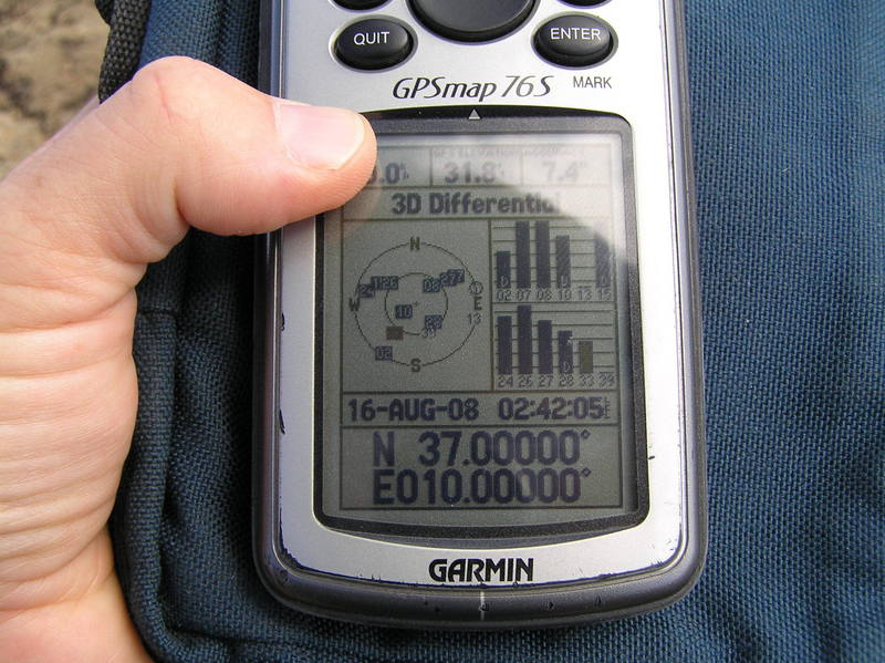 GPS reading at my first Confluence in Africa.