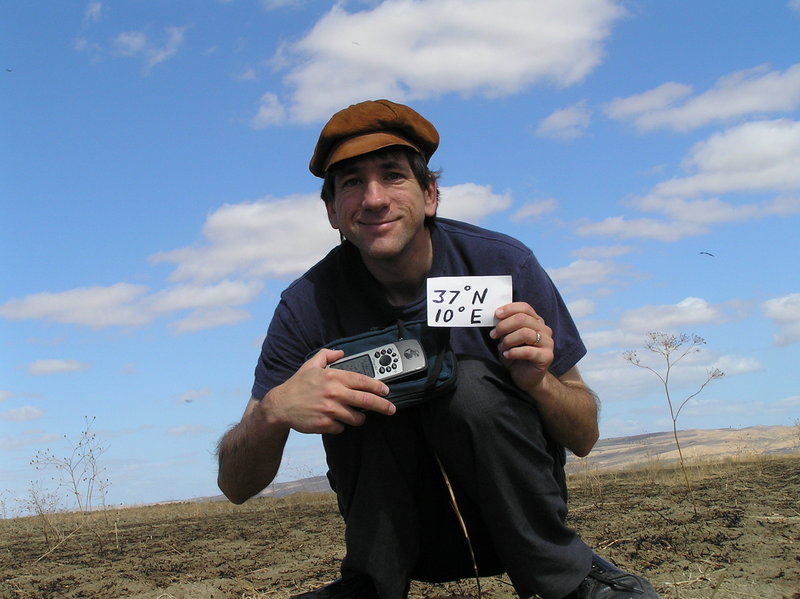 Joseph Kerski on the African soil at 37N 10E in Tunisia.