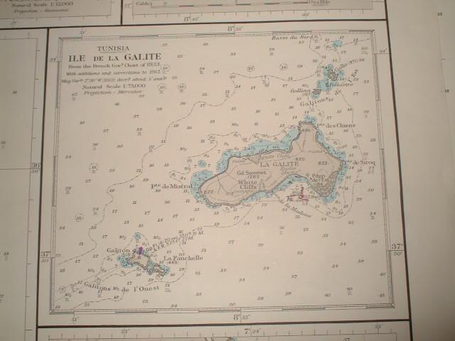 The Îles de la Galite on the sea chart