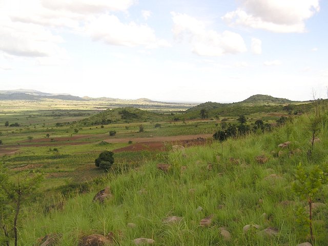 Looking south with the Serengeti through the mountains.