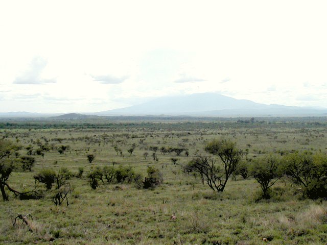 Looking down at the CP with Mt. Meru in the background