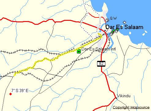 MapSource screenshot showing track.