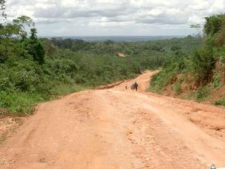 #1: Area about 10 km NE of the Confluence, giving an impression of the road conditions and the vegetation.