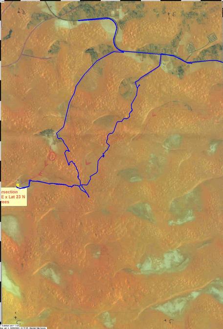 Satellite picture of our route