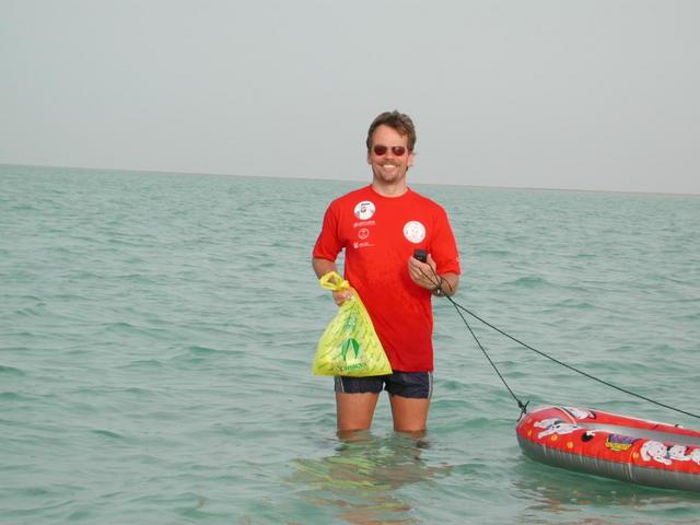 Martin at the Confluence with emergency equipment