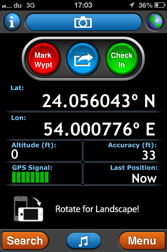 GPS reading on cell phone near the Confluence.