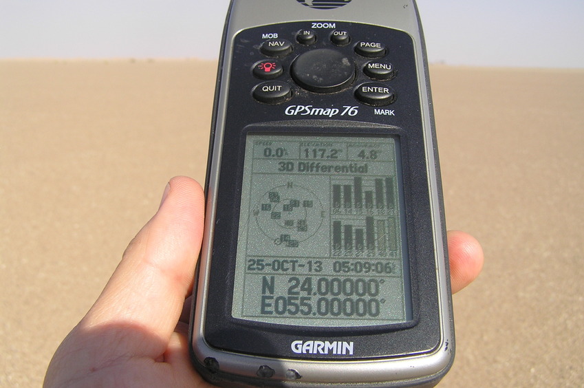 GPS reading at the confluence point.