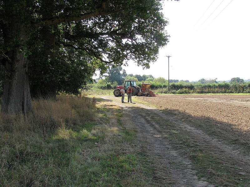 Alan talking to Charlie, the farmer who had been working his land.