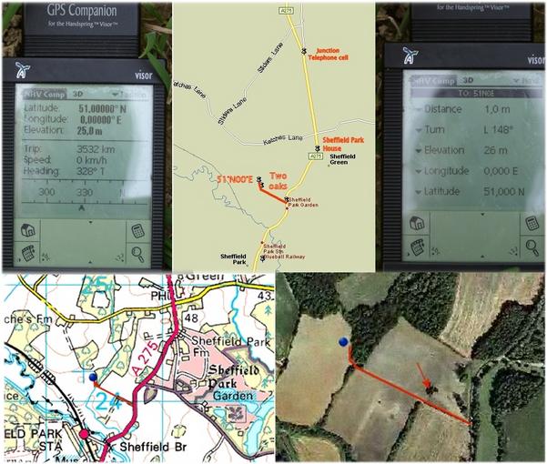 Map/aerial photo with GPS reading