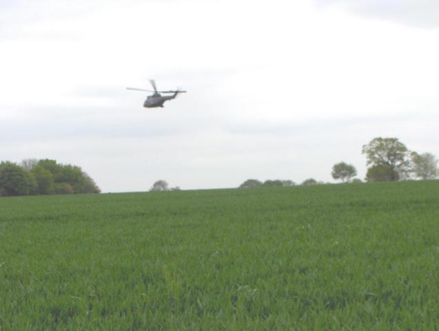 A military helicopter passed by the confluence