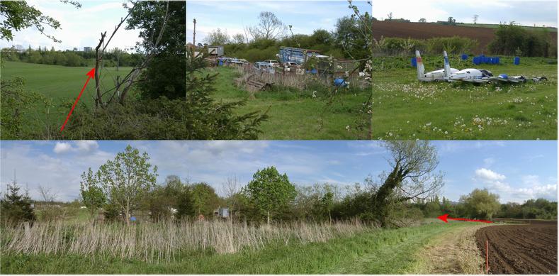 Route to CP passing the scrap yard & entrance from the NW corner