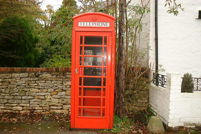 A red public phone box, not many left...
