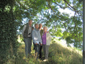 #8: The confluence team - Alan, Carolyn, Gerald and Joyce Fox pictured under a tree beside Cowbridge Drain near Sibsey Road.