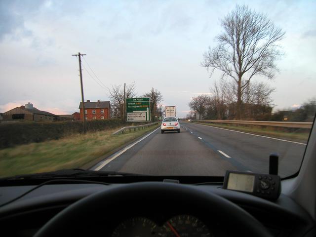 Racing the setting sun along A46