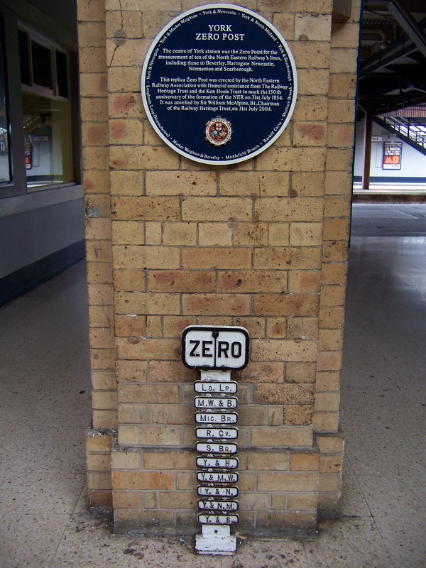 Zero Post in York railway station